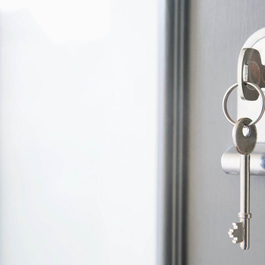 Mortgage lending with key in the lock